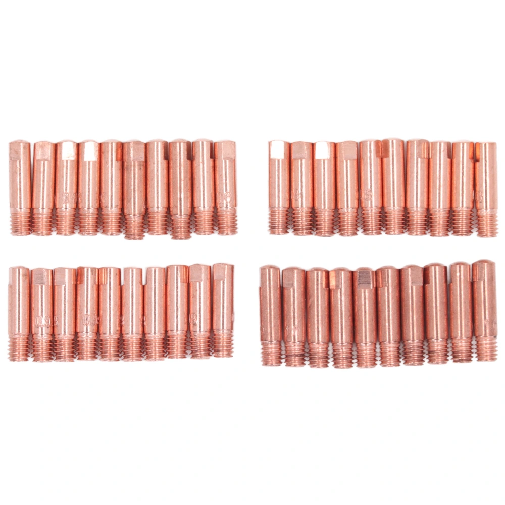 40Pcs Welding Torch Contact Tip Copper High Temperature Resistant 15AK Welding Tips 0.6MM to 1.0MM