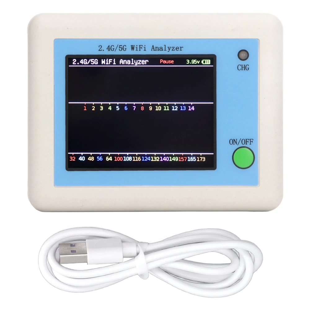 2.4G 5G WIFI Analyzer 2.4 Inch TFT Color Screen Light Indication Network Signal Scanner Analyzer