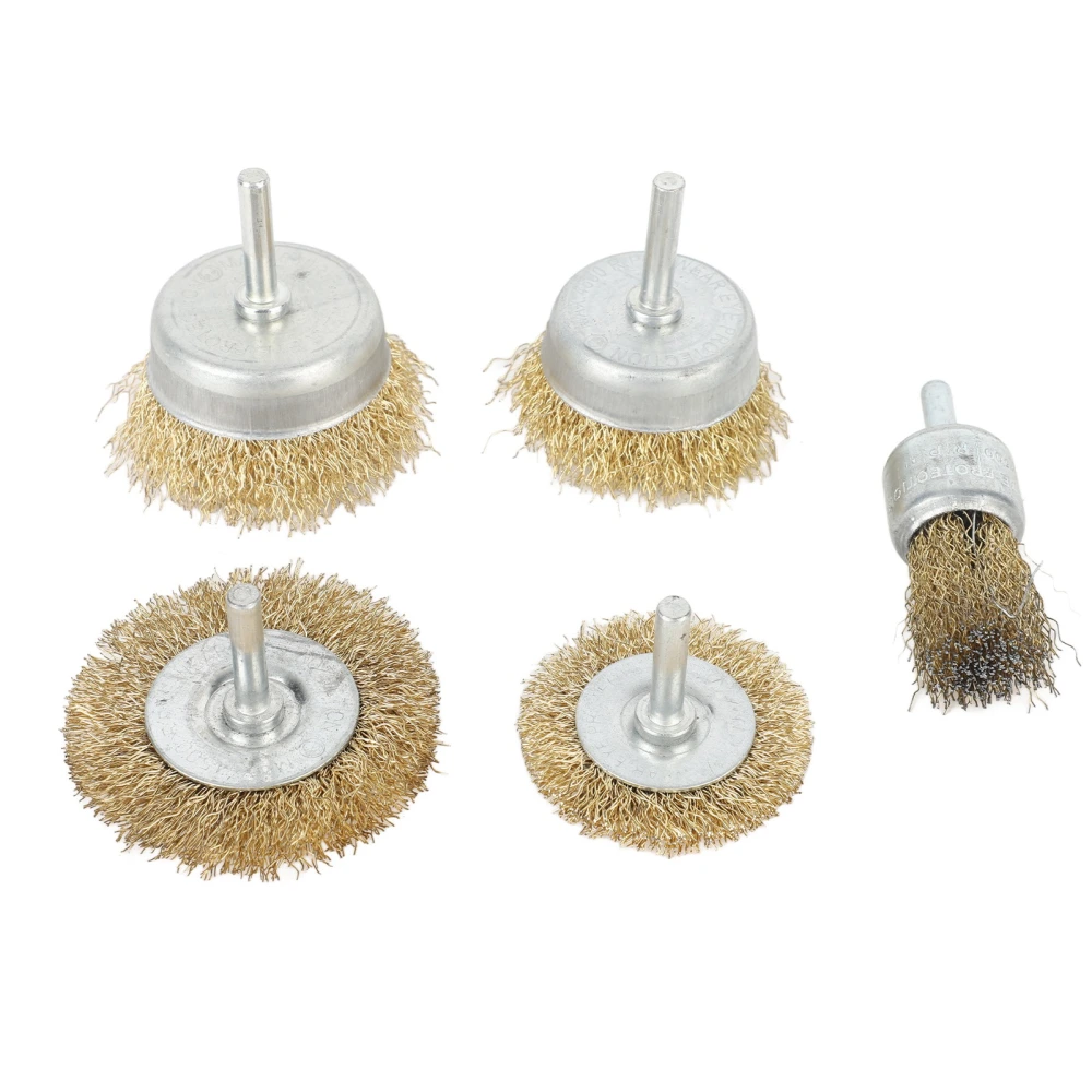 5Pcs Wire Wheel Brush Stainless Steel Coarse Crimped Cup Brush Set for Angle Grinder Rust Removal