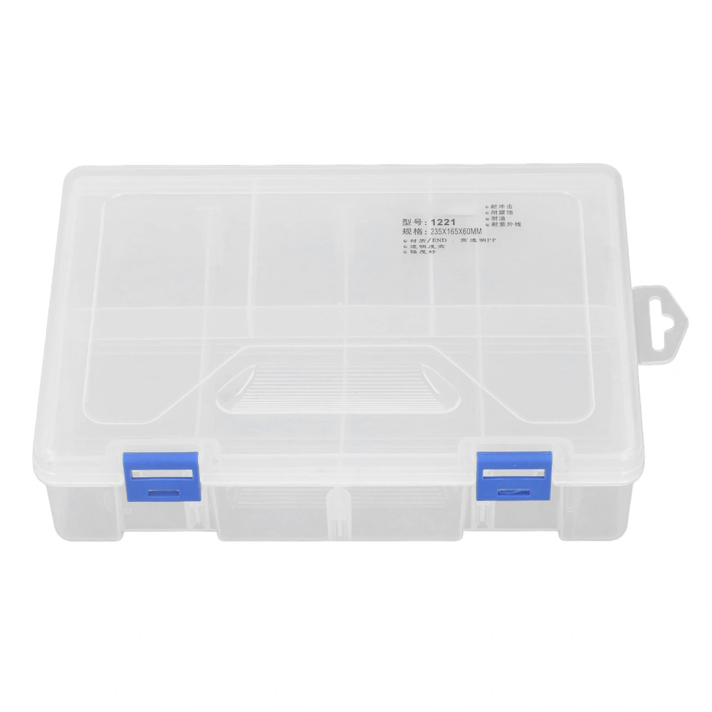 Compartment Box 2 Layer 8 Grids Small Parts Organizer Transparent PP Storage Container with Adjustable Dividers