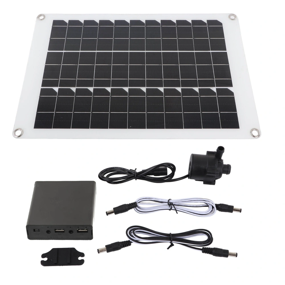 Solar Fountain Pump Kit 20W Panel Powered Water Submersible Low Noise 12V for Bird Bath Fish Pond Garden Hydroponic