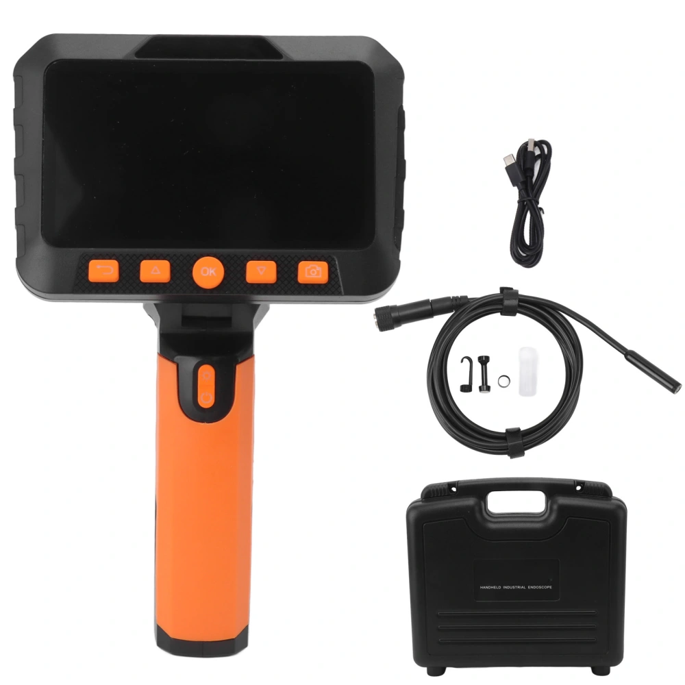 Endoscope Camera Dual Lens 5in IPS LCD Display 1080P Handheld Bending Borescope for Maintenance 5m / 16.4ft