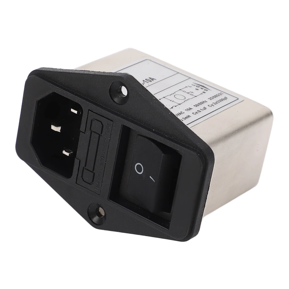 Rocker Switch Power Socket AC 115V IEC Inlet Module Plug with Fuse for Equipment