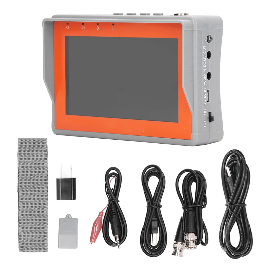 4.3in HD Video Monitor Tester Portable Analog Coaxial AHD Video 2 in 1 CCTV Tester 100‑240V US Plug