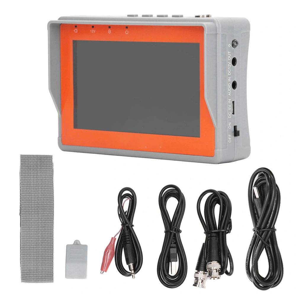 4.3in HD Video Monitor Tester Portable Analog Coaxial AHD Video 2 in 1 CCTV Tester 100‑240V UK Plug