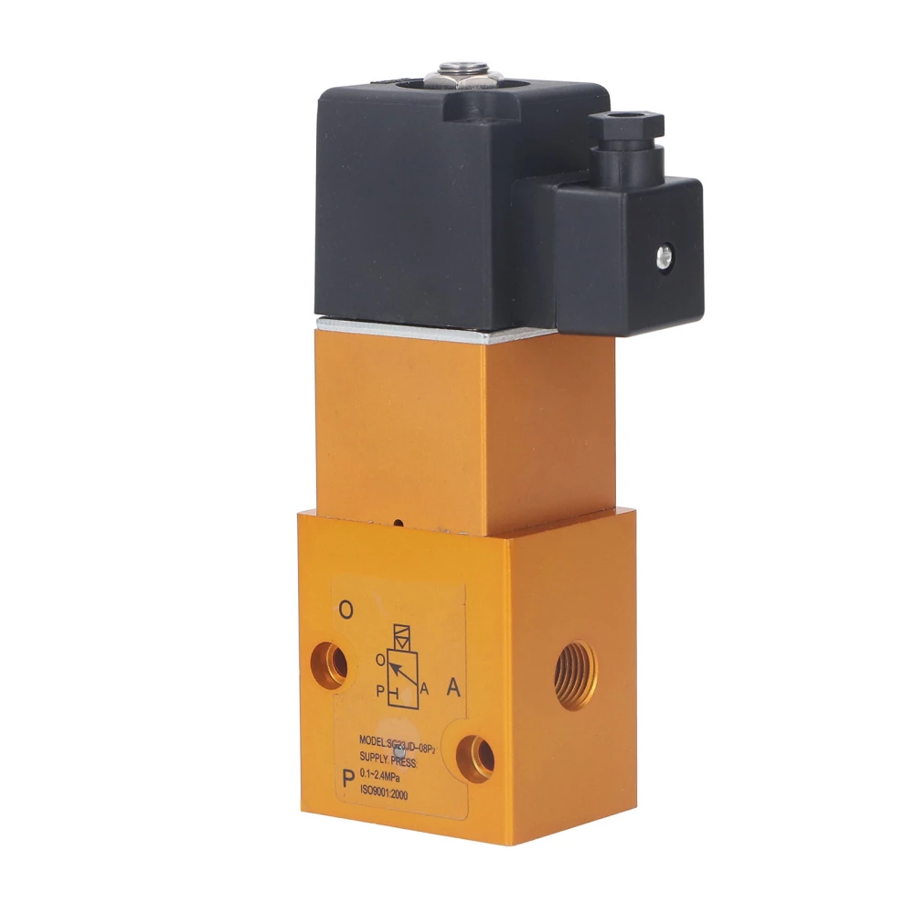 3 Way 2 Position Solenoid Valve G1/4in 8mm High Pressure Cut Off Directional Solenoid Valve for Pneumatic System AC220V