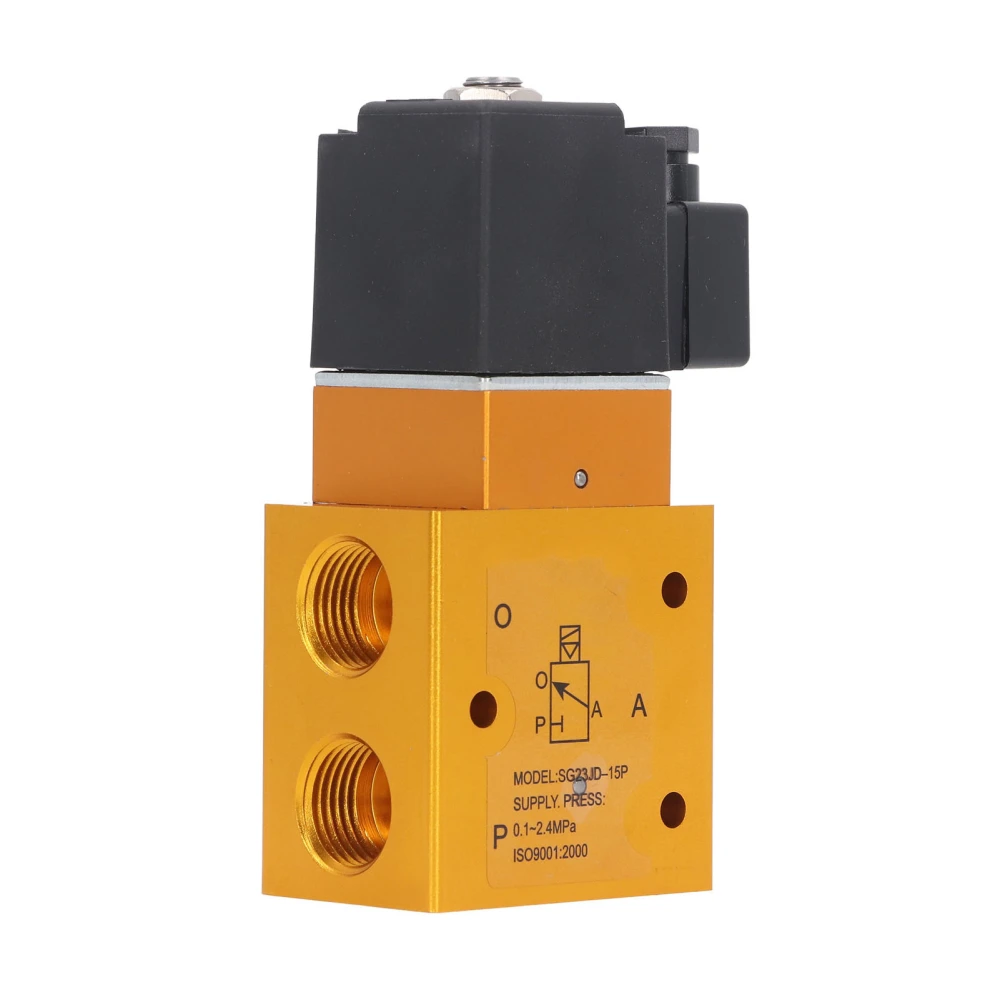 G1/2in Solenoid Valve 2 Position 3 Way 0.1‑2.4MPa Working Pressure Inner Guide Pneumatic Air Solenoid Valve AC220V