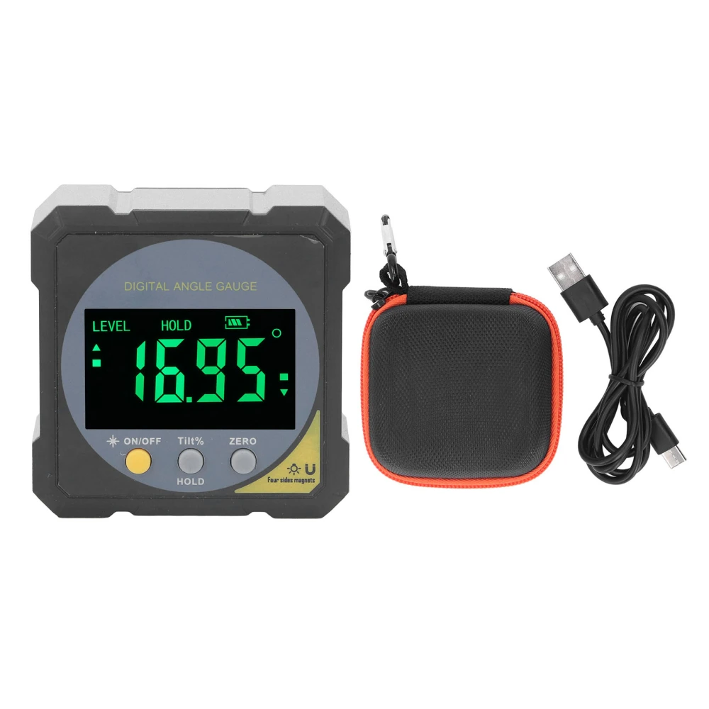 Black LCD Angle Finder Backlit IP54 Waterproof Digital LCD Screen Magnetic Angle Gauge Inclinometer