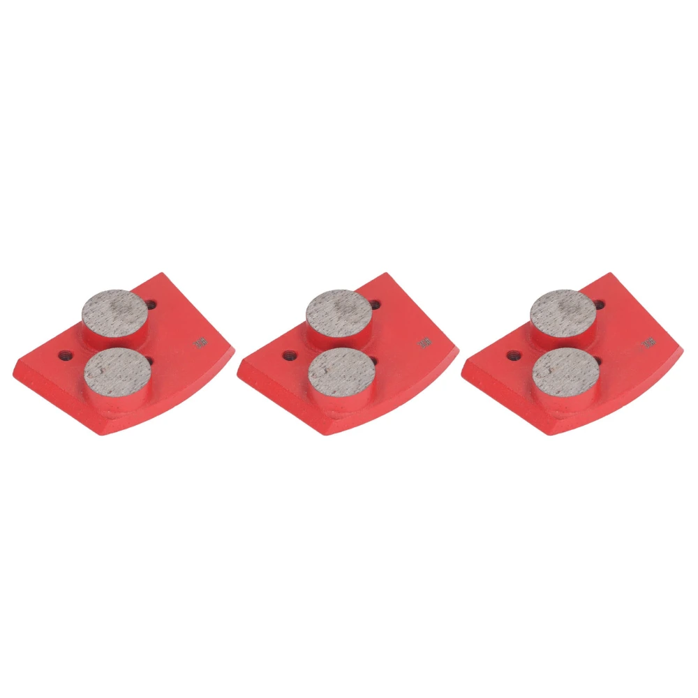 3PCS Grinding Blocks Diamond Polishing Block for Cement Concrete Floor Paint 2 Segment 30 Grit Red