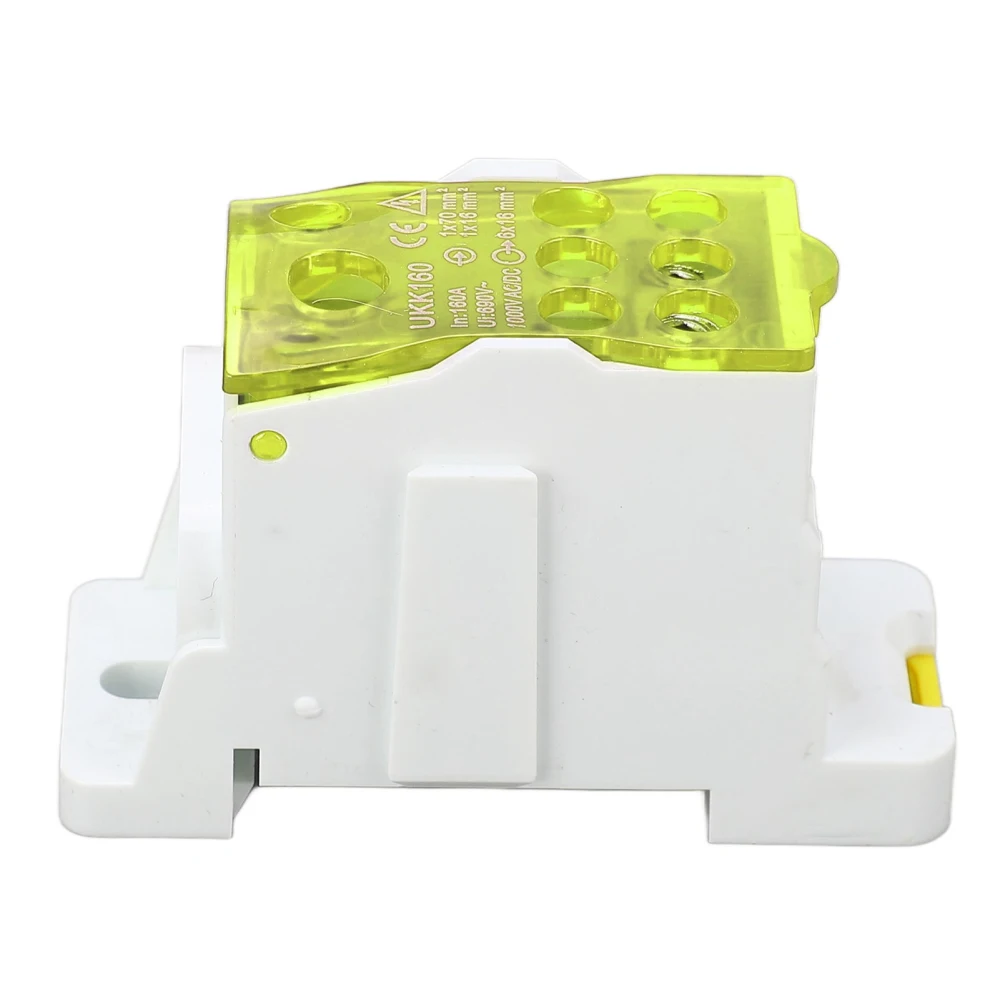 Terminal Distribution Box 690V 160A DIN Rail Terminal Block Power Junction Box for Electricity Yellow