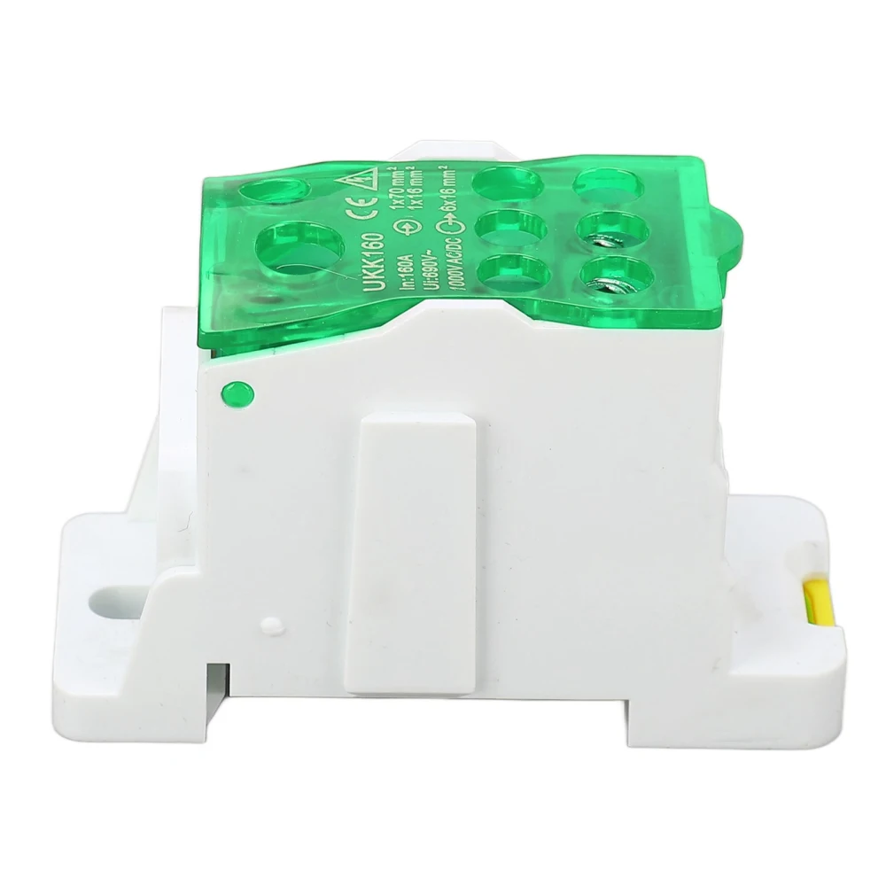 Terminal Distribution Box 690V 160A DIN Rail Terminal Block Power Junction Box for Electricity Green