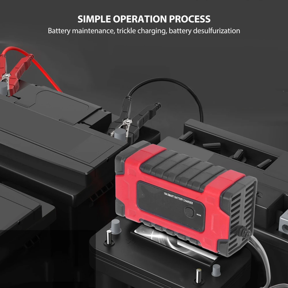 Car Battery Charger 12V 24V for Calcium Gel AGM Wet Acid Large Screen Display Intelligent Repair Portable AC100~240V EU Plug