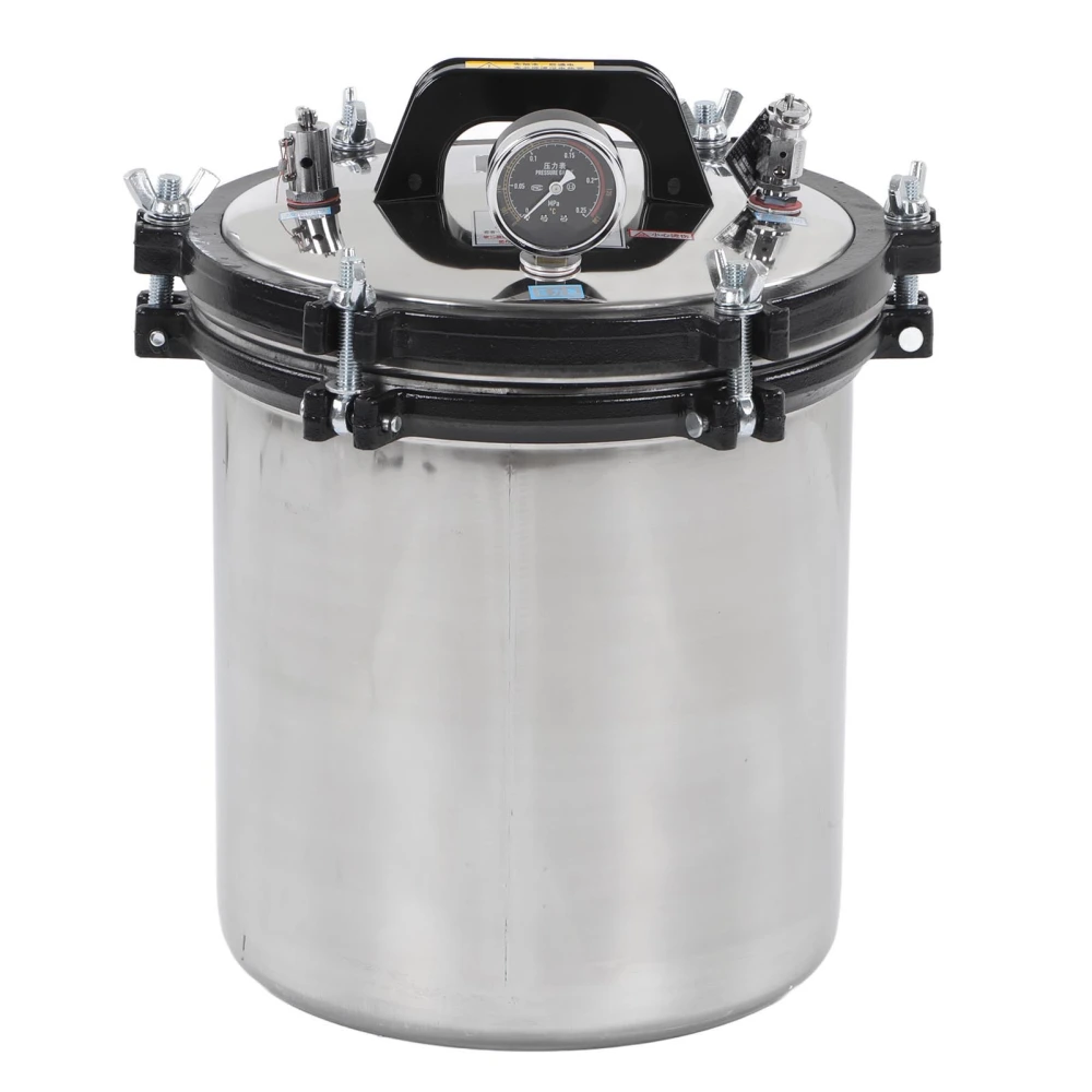 18L Steam Autoclave Stainless Steel Anti Dry Burning Explosion Proof High Temperature Pressure Portable Autoclave AU Plug 220V