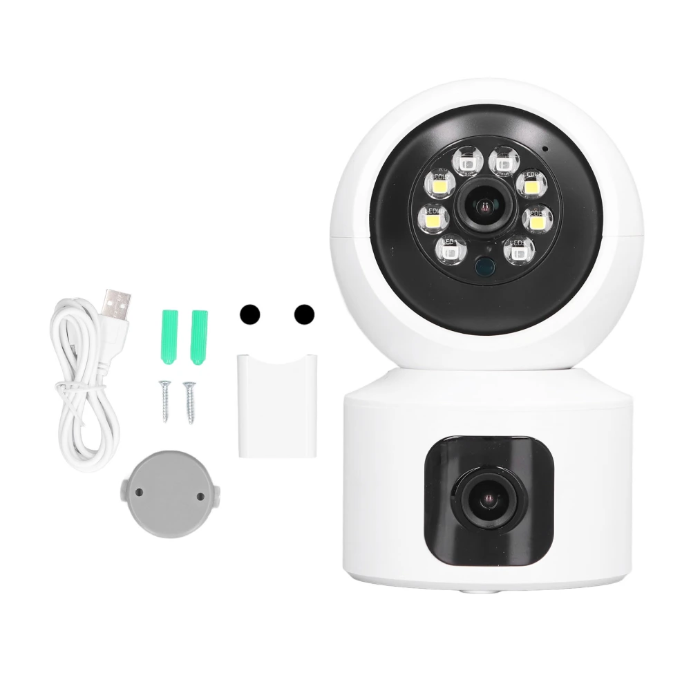 Dual Lens Monitoring Camera 1080P HD Wireless Network Remote Control Camera for Indoor 100‑240V EU Plug