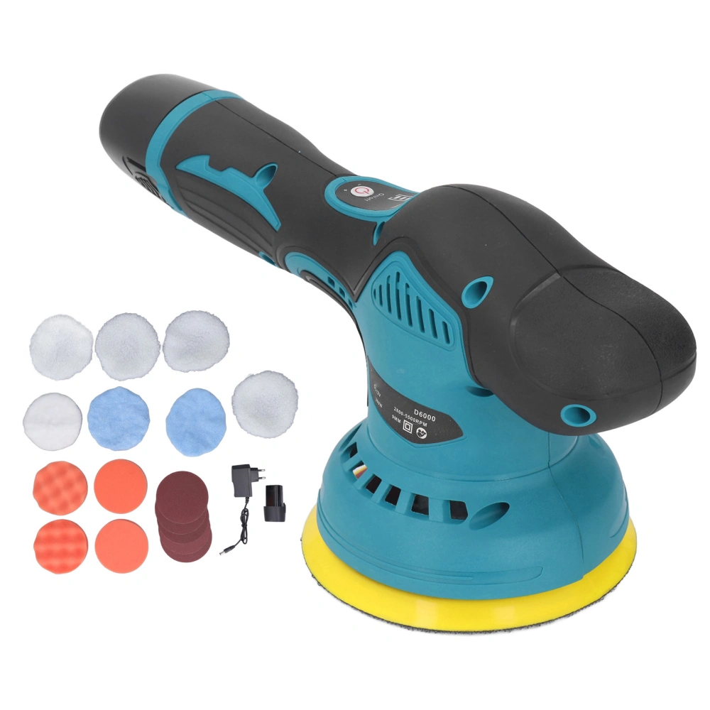 Car Polisher 8 Gear Speed Self Adhesive Eccentric Shaft Cordless Waxing Polishing Machine 110‑240V EU Plug