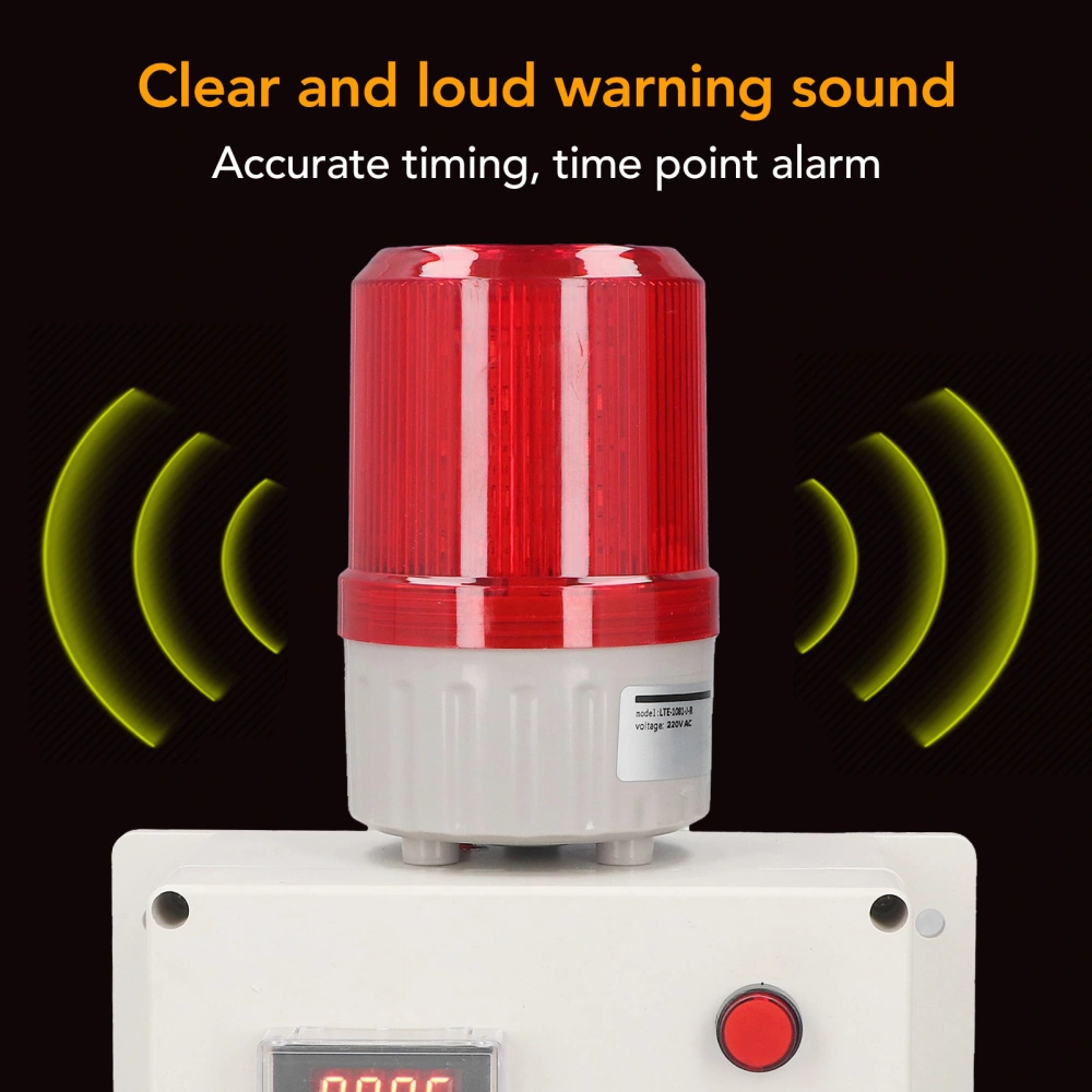 Industrial Alarm Siren Intelligent Sound Strobe Light Outdoor Timing Delay 110db 5 Key with Mounting Ears