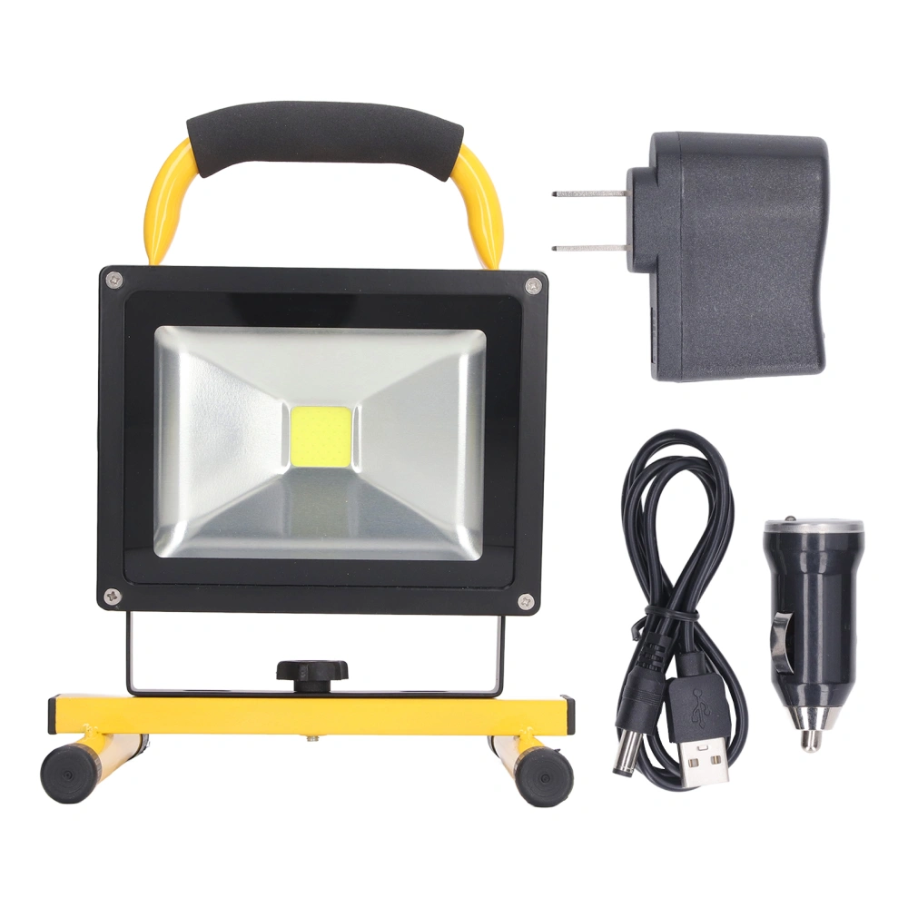 LED Work Light Portable Rechargeable Waterproof Flood Light with Stand 20W AC100‑240V US Plug