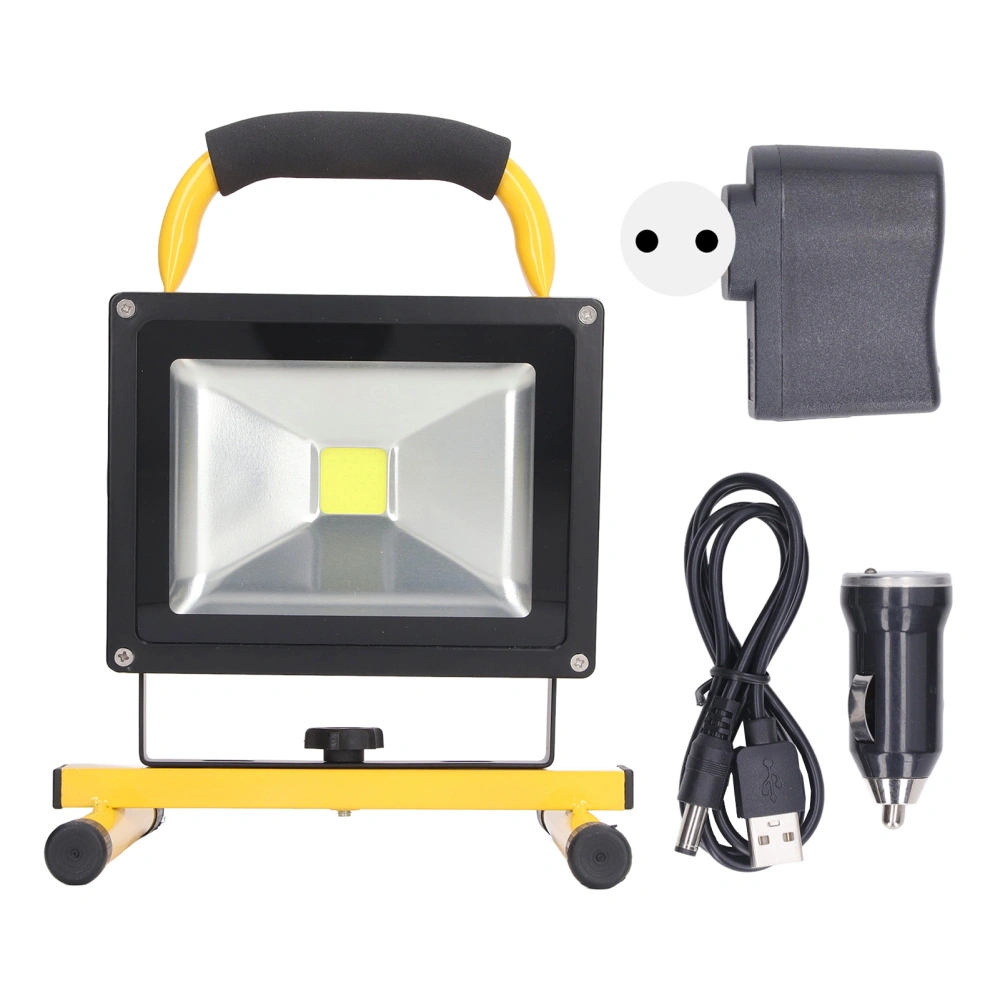 LED Work Light Portable Rechargeable Waterproof Flood Light with Stand 20W AC100‑240V EU Plug