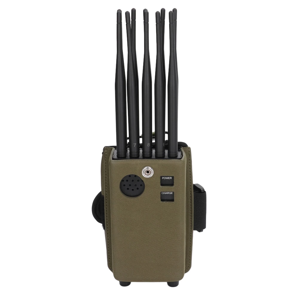 Handheld Recording Blocker 10 Channel Voice Audio Signal Jammer with Battery 20 Meter Radius 100‑240V US Plug