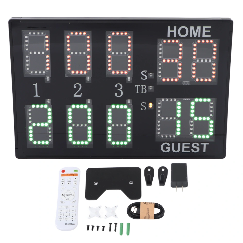 Electronic Scoreboard 10 Digit LED Tabletop Score Board 100‑240V for Match Training US Plug