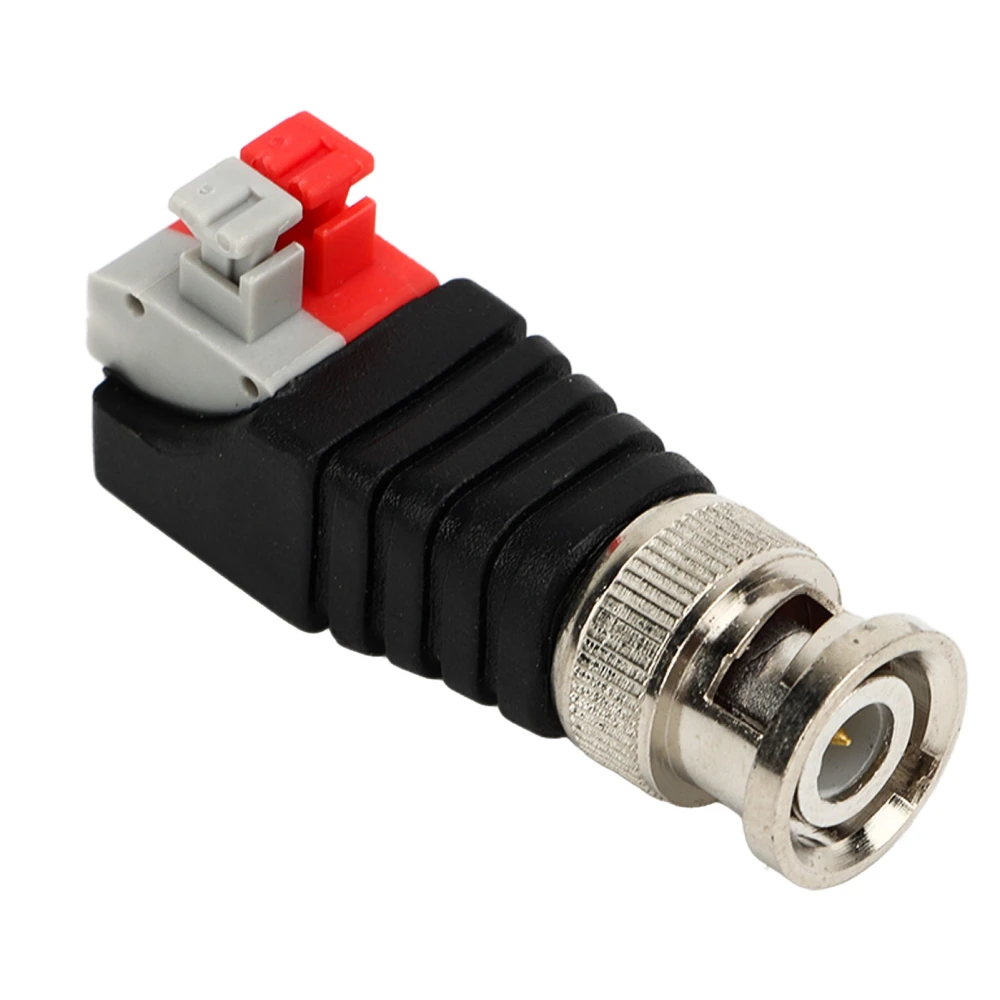 10Pcs BNC Male Connector Spiral Button Video Transmission BNC Adapter for Cat5 Camera CCTV