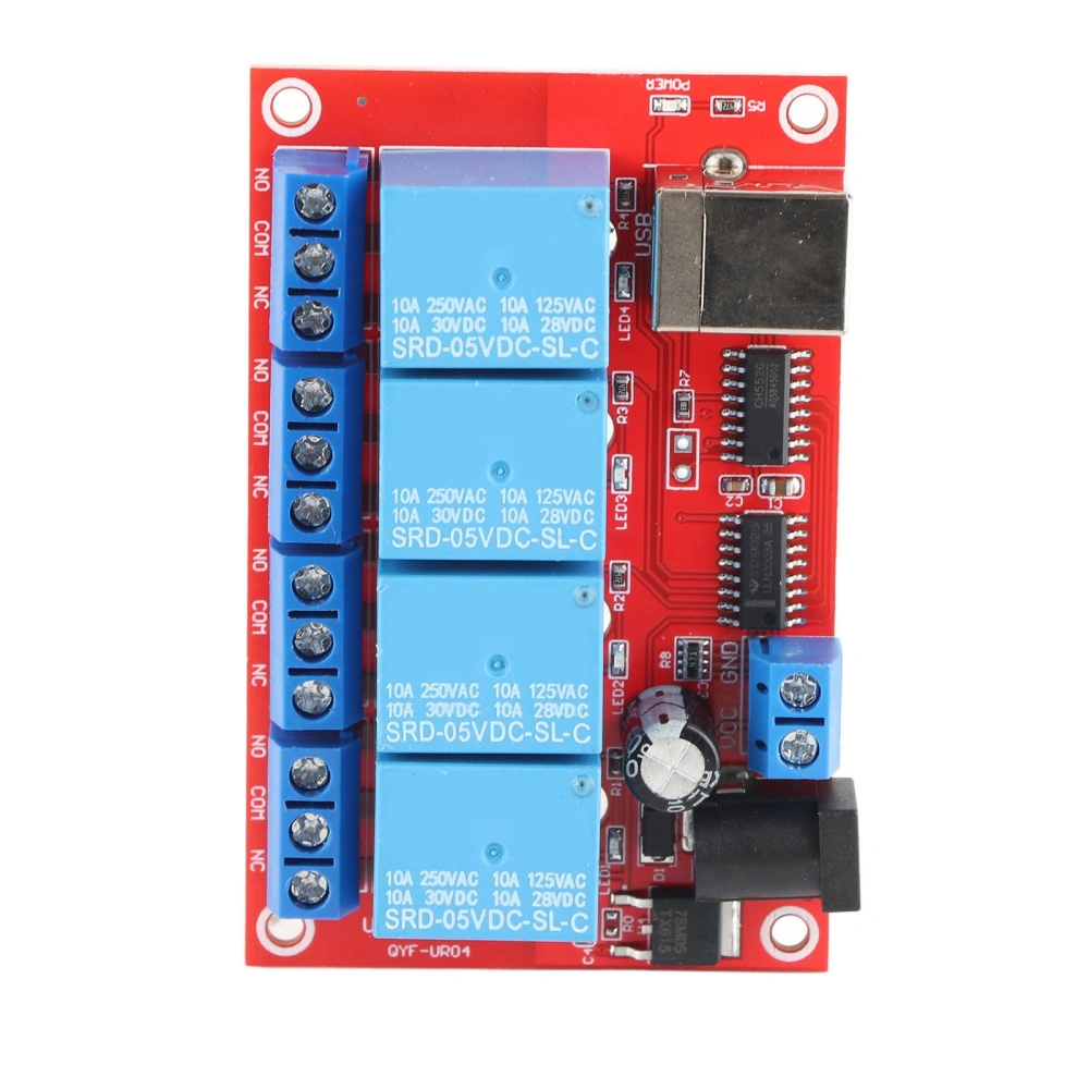 4 Channel Relay Module USB Drive Free DC Relay Board Computer Control PLC Board 3 Operating Modes 5V