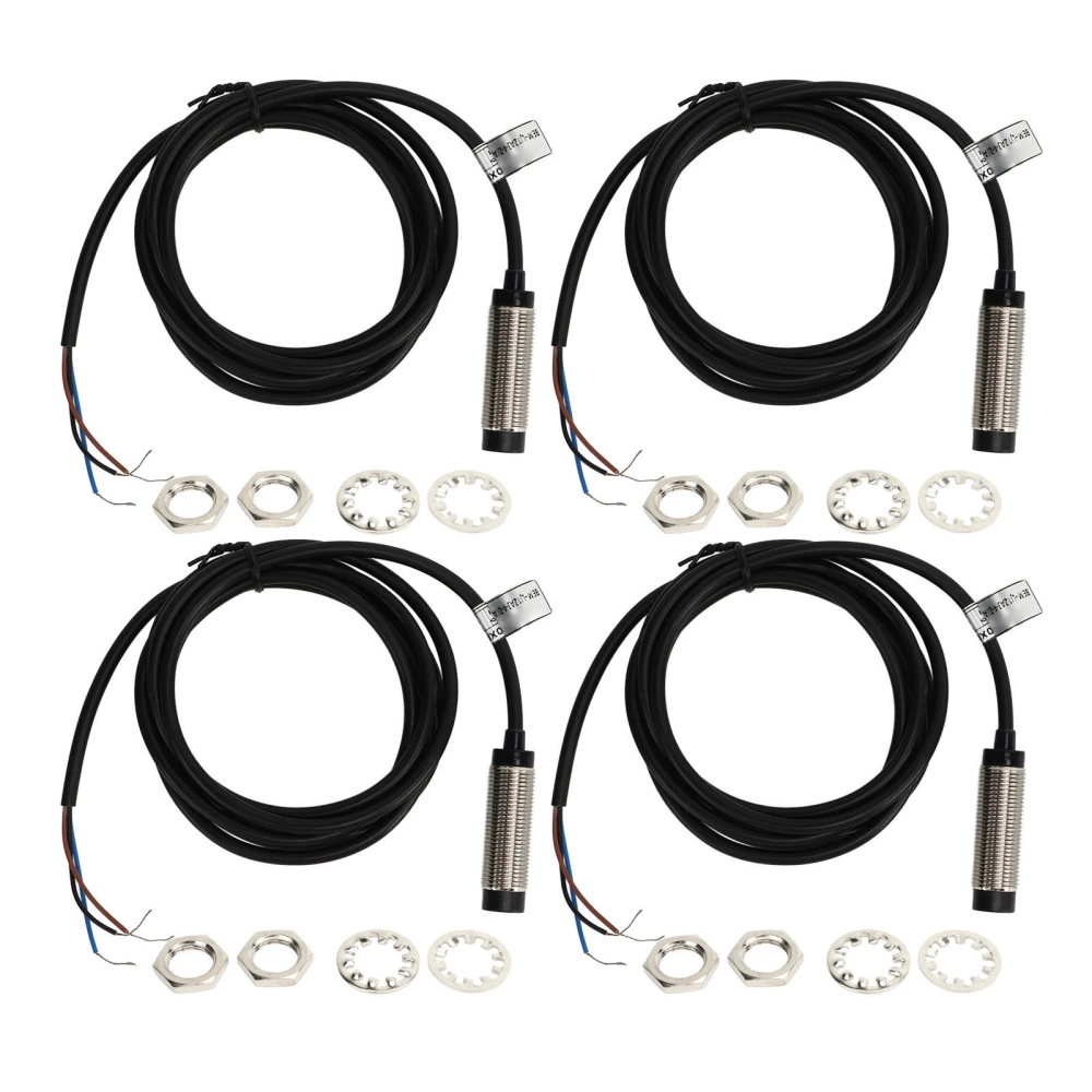 4 Sets Proximity Sensor 3 Wire NPN NC Contact Inductive Proximity Switch 4mm Detection Distance 6‑36VDC