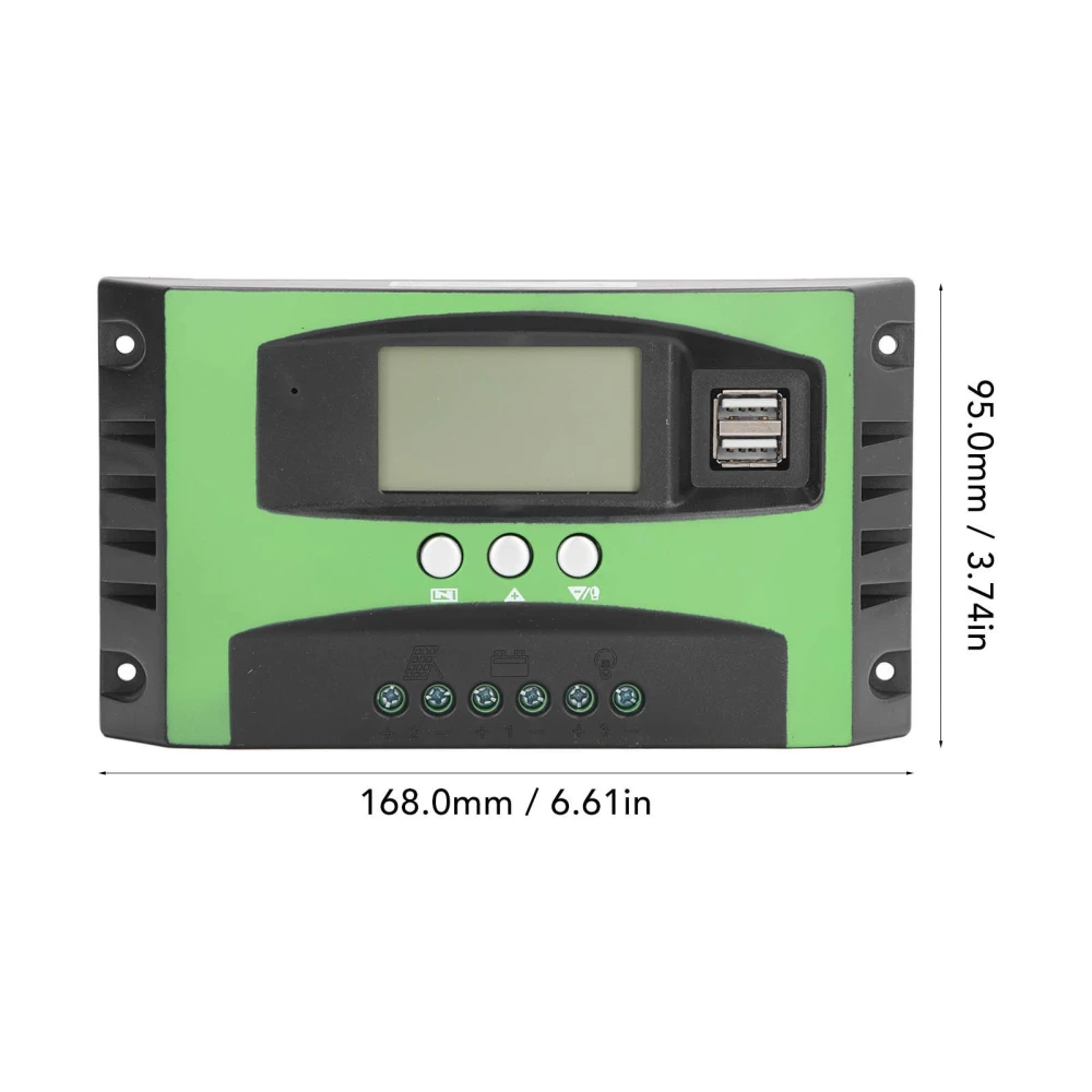 Solar Charge Controller LCD Display Photovoltaic Solar Panel Intelligent Regulator 12V 24V 100A