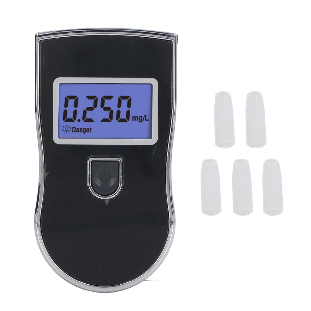 Alcohol Breath Tester Professional Accurate Portable Drunk Driving Detector Digital Blue LCD Screen for Home Party