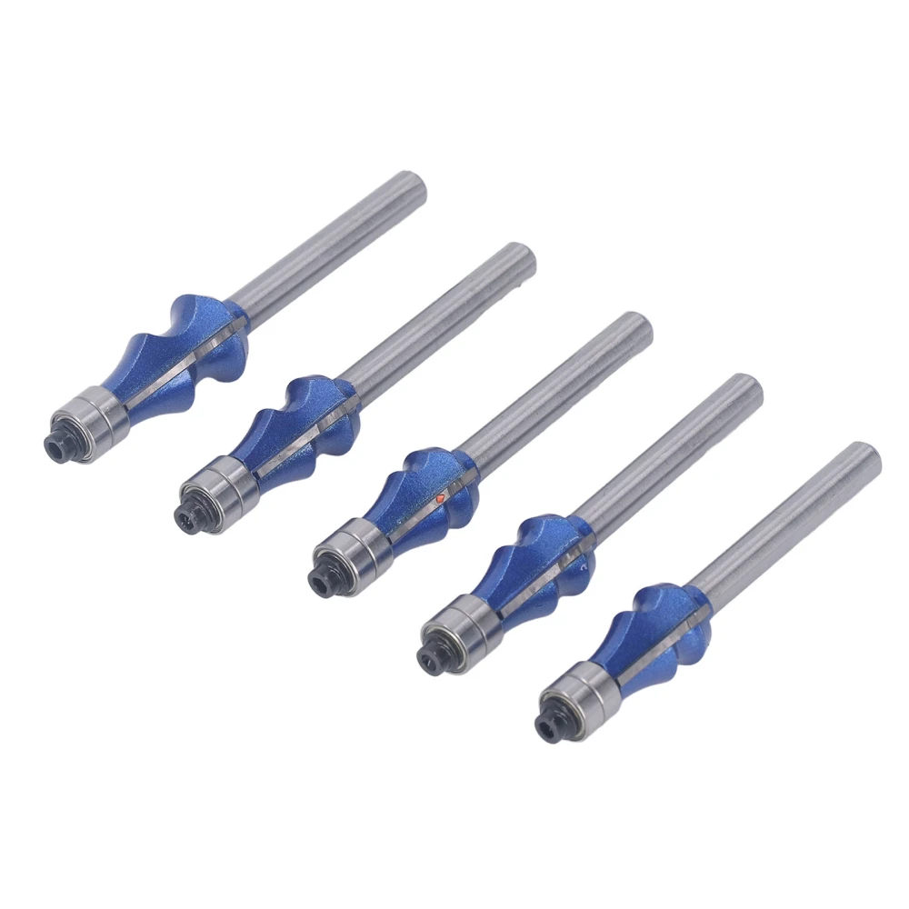 5PCS 1/4in Shank Router Bit Double Bearing Milling Cutter for Woodworking Cutting Slotting Forming