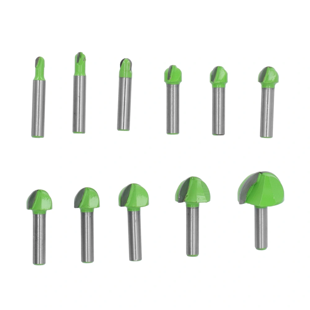 11Pcs Round Nose Router Bit Kit Cemented Carbide 8 mm Shank Cove Box Kit for Doors Cabinets Shelves