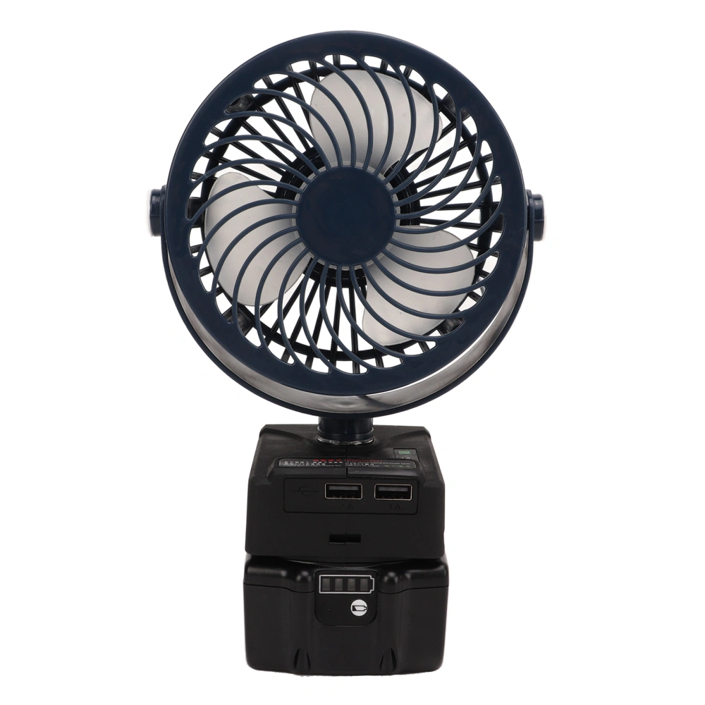 5in Cordless Fan Rechargeable Desk Fan Battery Powered Small Electric Fan with 2 USB Charging Ports Dark Blue