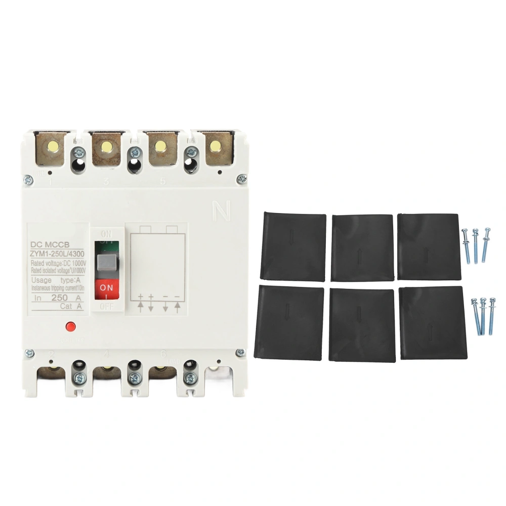 4P Miniature Circuit Breaker MCCB Molded Case Circuit Protection Switch Isolator DC1000V 250A