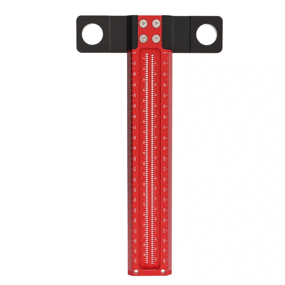 T Square Aluminum Alloy Carpenter Square Ruler Clear Scale Scriber Tool for Woodworking