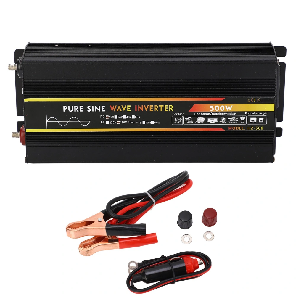 500W Pure Sine Wave Inverter DC24V to AC110V LED Display 1 Universal Socket Car Inverter