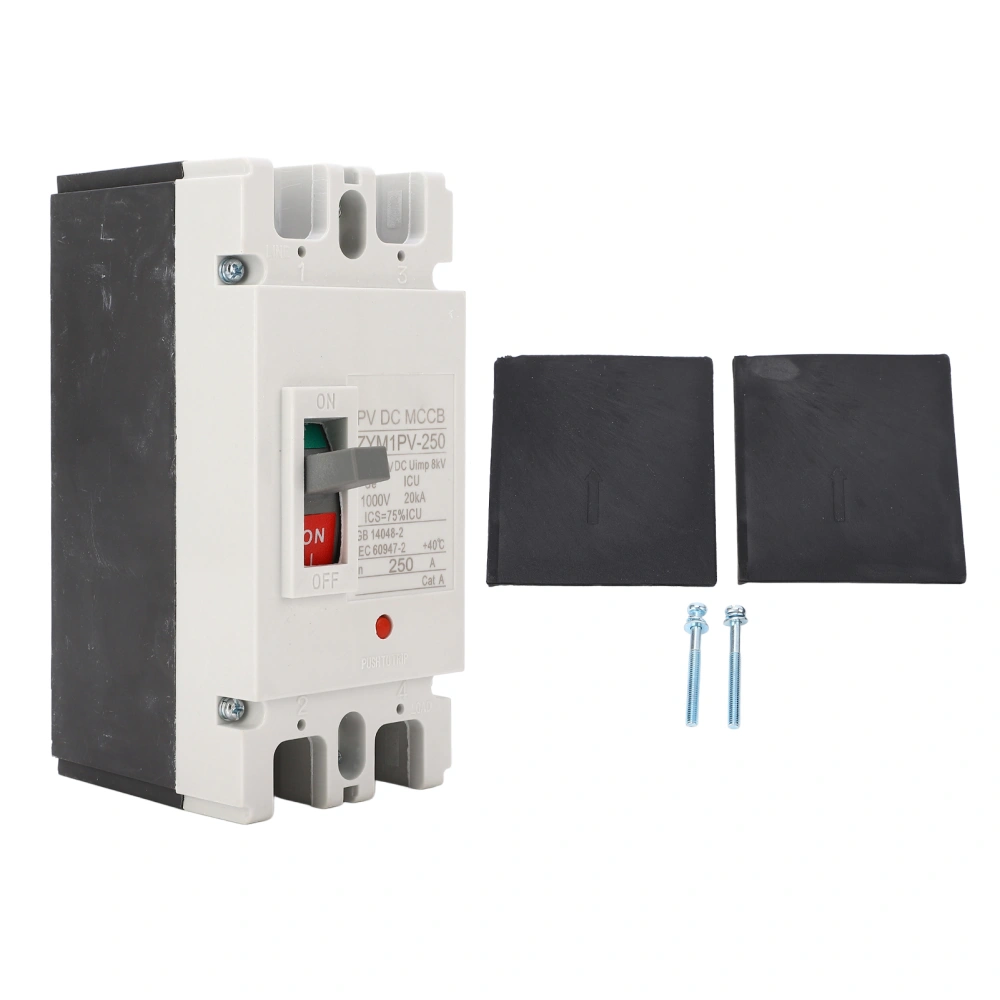 2P Miniature Circuit Breaker Molded Case Circuit Protection Switch DC 1000V 250A 20KA Breaking