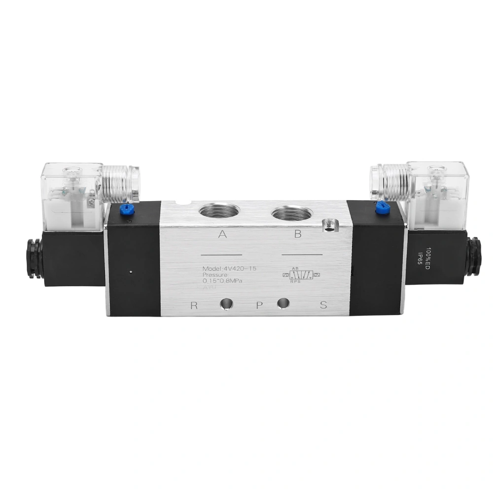 Pneumatic Solenoid Air Valve 3 Position 5 Way Connection Type Electromagnetic Electrical Control Valve DC12V