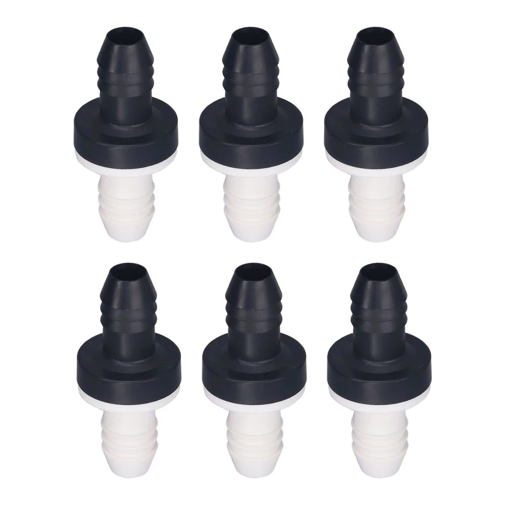 6Pcs Check Valve Plastic Non Return 1 Way Inline Valve for Liquid and Gas 3/8inch 10MM Interface Diameter CDBS6 ABS Shell Silicone Rubber Diaphragm