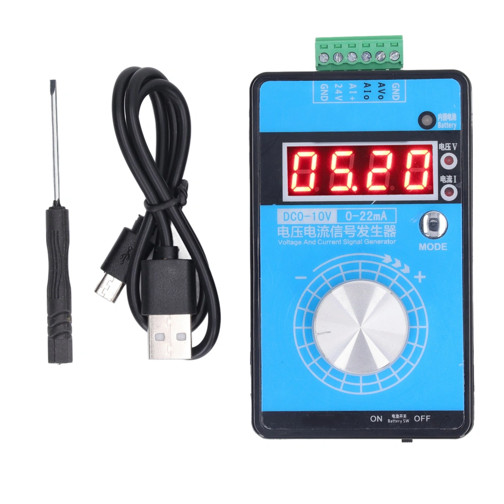 Signal Generator Adjustable Current Voltage Signal Generator High Accuracy USB Power Supply Interface Analog Simulator DC0‑10V 0‑22mA