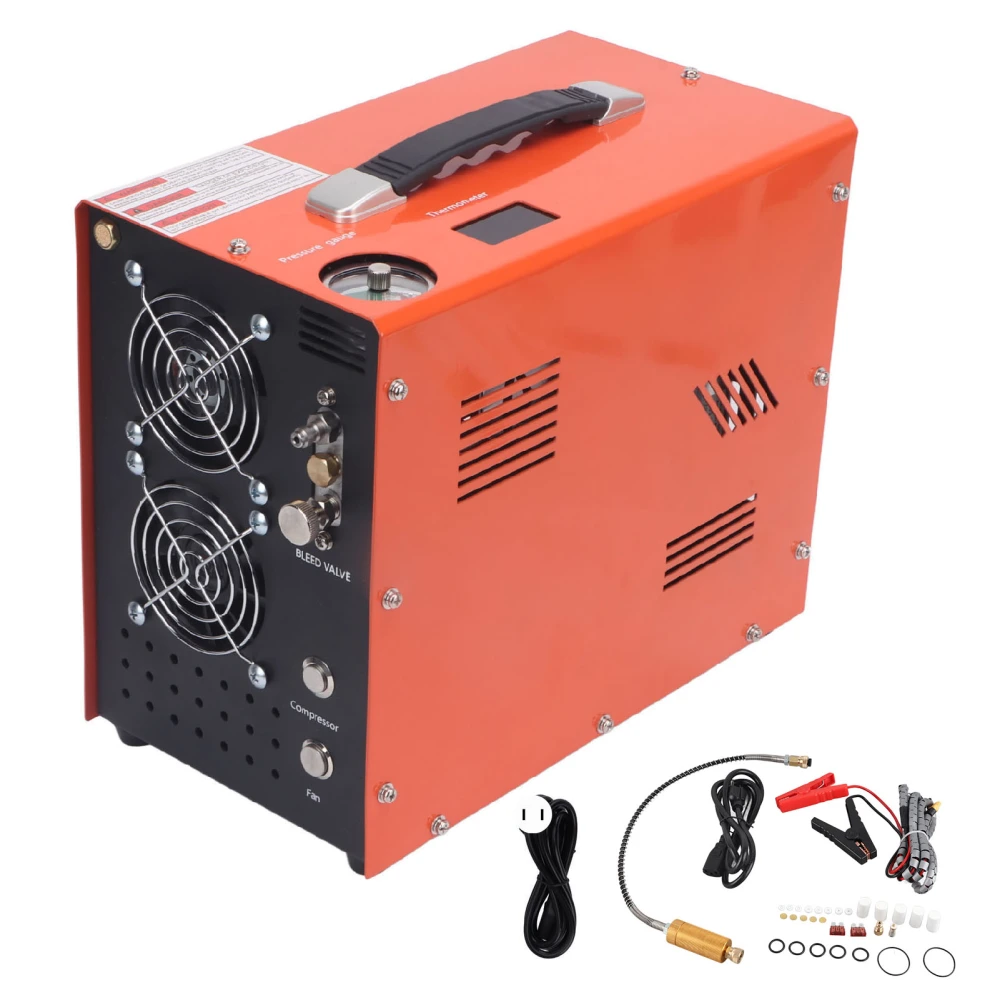 30MPa Double Cylinder PCP Air Compressor Pure Copper Motor High Pressure Pump 4500psi Electric Air Compressor US Plug 110V