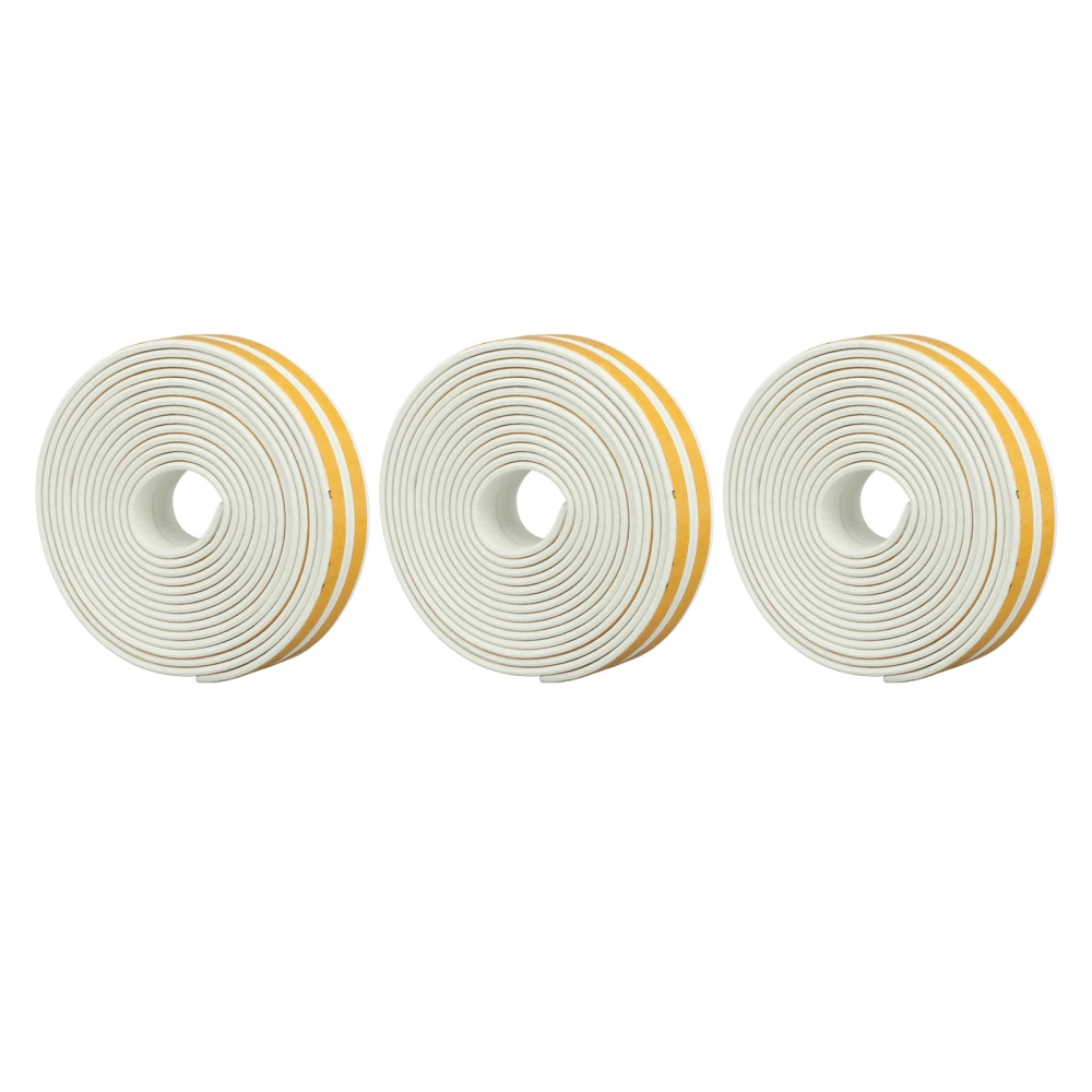 6Pcs Foam Weather Stripping Door Seal Strip Insulation Tape Roll Self Adhesive Sealing Weatherstrip White