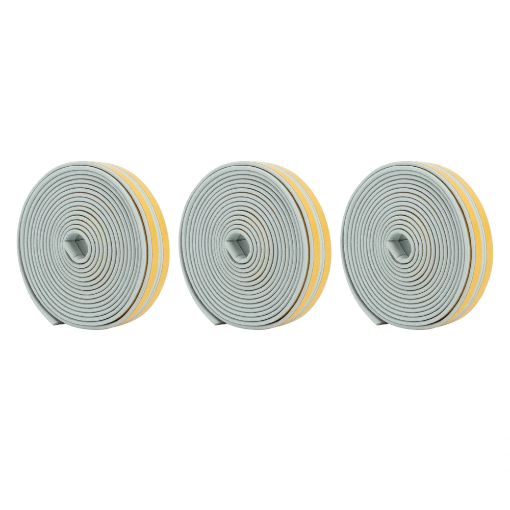 6Pcs Foam Weather Stripping Door Seal Strip Insulation Tape Roll Self Adhesive Sealing Weatherstrip Gray