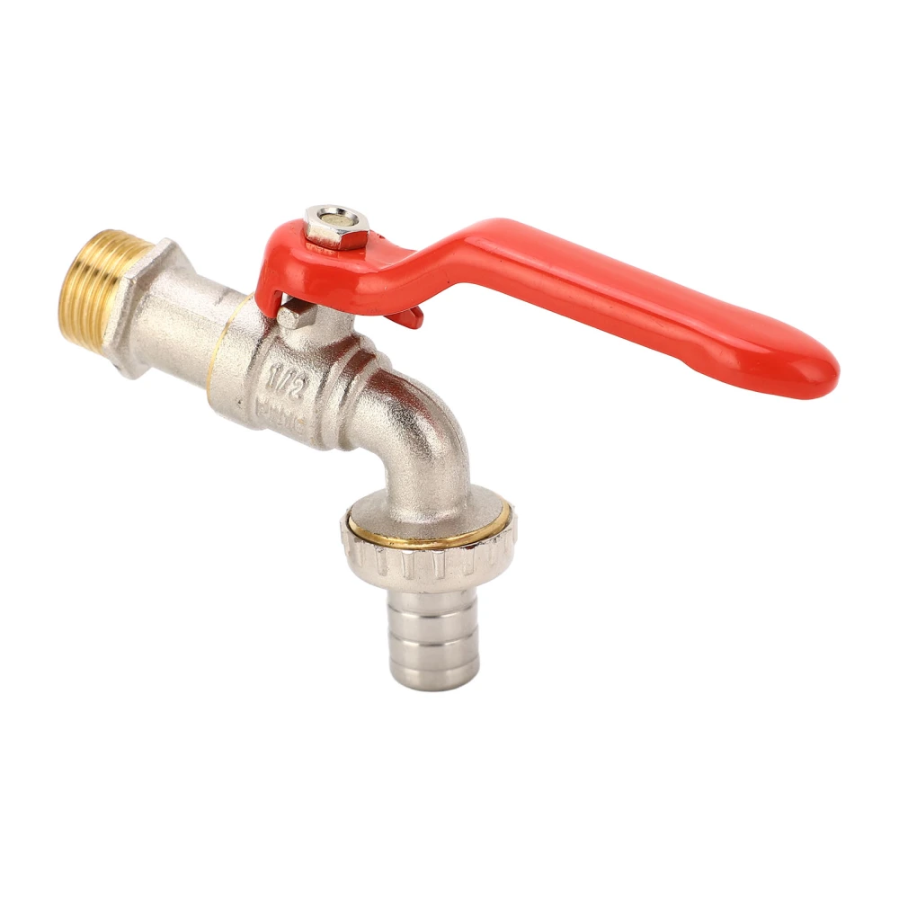 Male Threaded Hose Bibb G1/2in Inlet G3/4in Outlet Brass Anti Corrosion Good Sealing Water Valve for Washing Machine