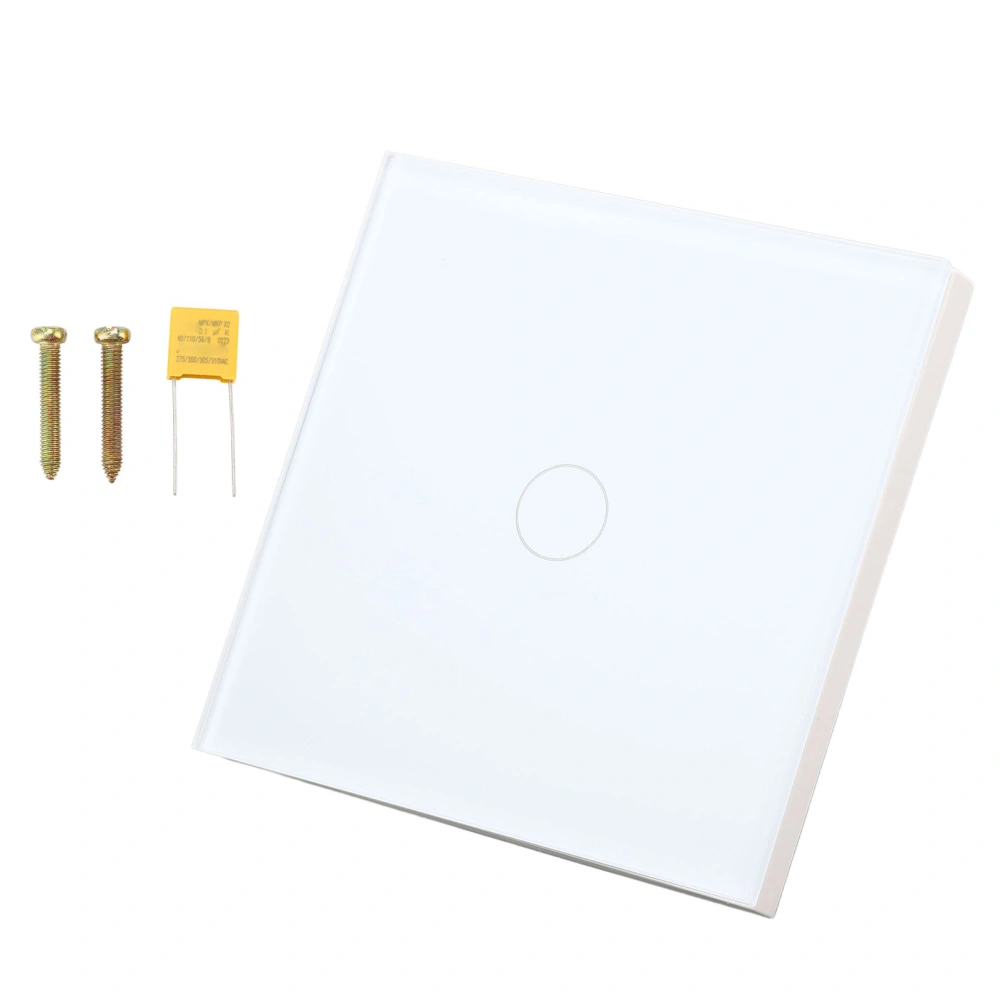 Wall Touch Light Switch Flame Retardant Sensitive Tempered Glass Panel Light Switch with Indicator 110‑240V