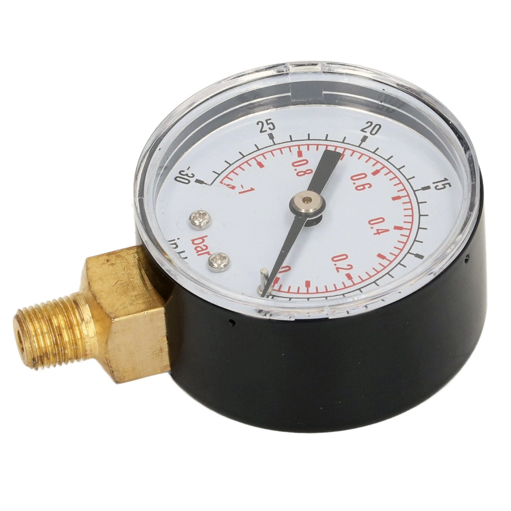 Pressure Gauge 1/8in BSPT Brass Interface Good Airtightness Vacuum Pressure Gauge for Water Oil