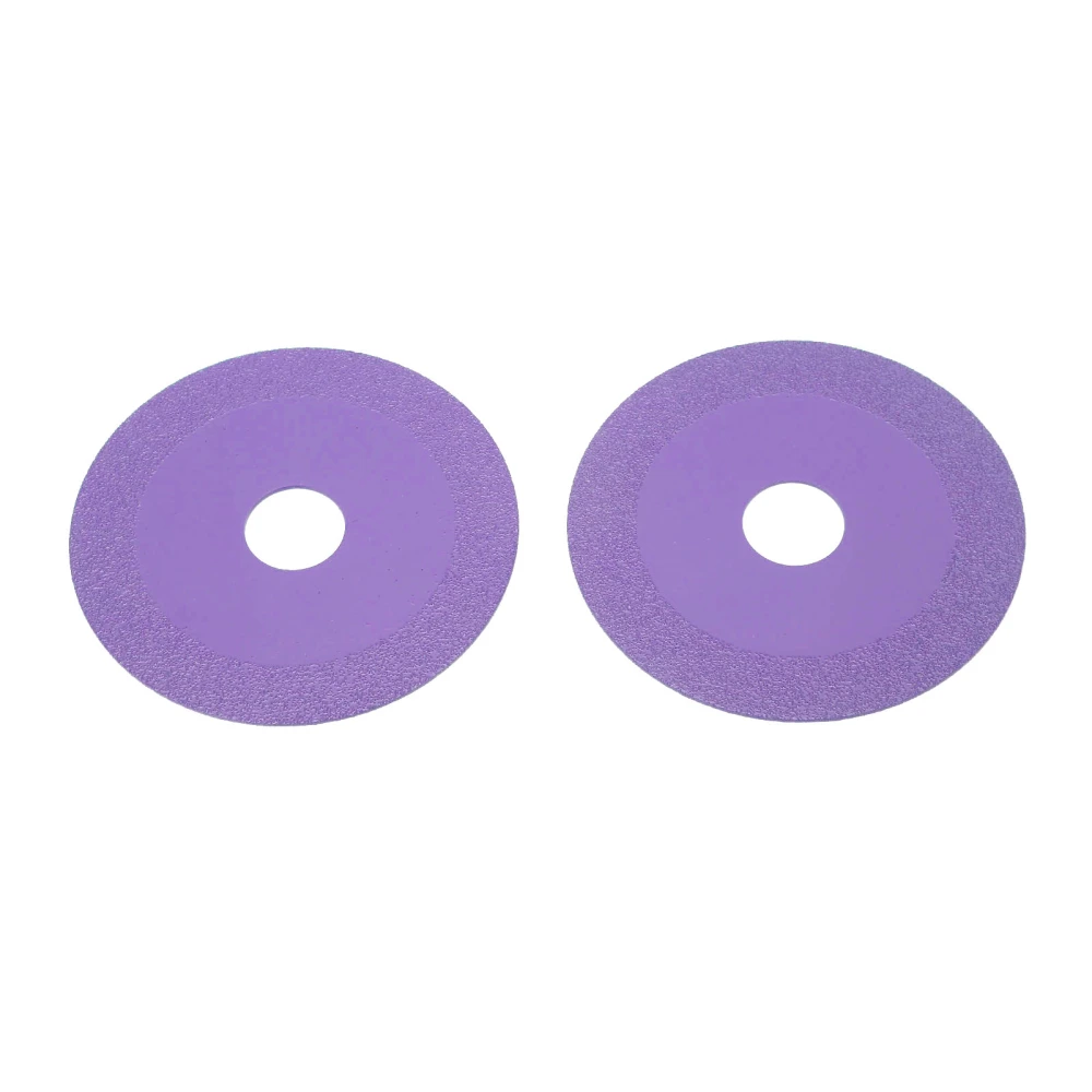 2PCS Glass Cutting Disc OD 100mm ID 22.23mm Incisive High Manganese Steel Diamond Saw Blade for Crystal Purple