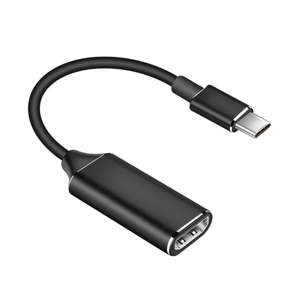 Type C to HD Multimedia Interface Adapter 4K Aluminum Alloy Shell USB C to HD Display Interface Cable Black