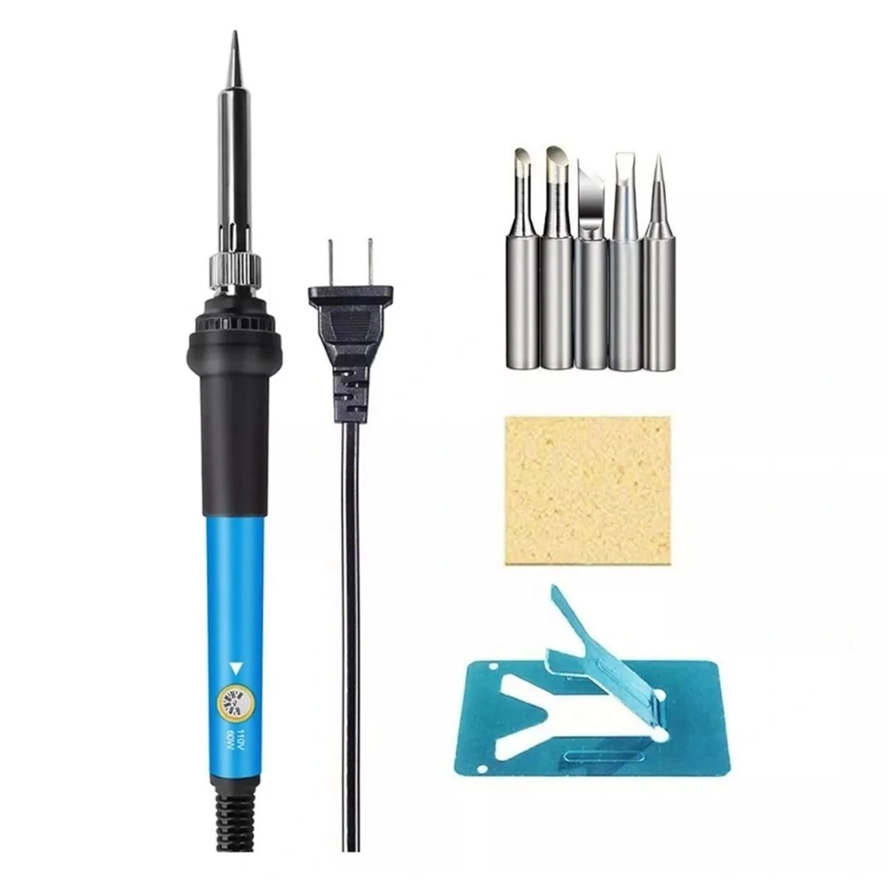 Soldering Iron Kit 60W Temperature Adjustable Rapid Heating Electric Soldering Iron with 5 Tips