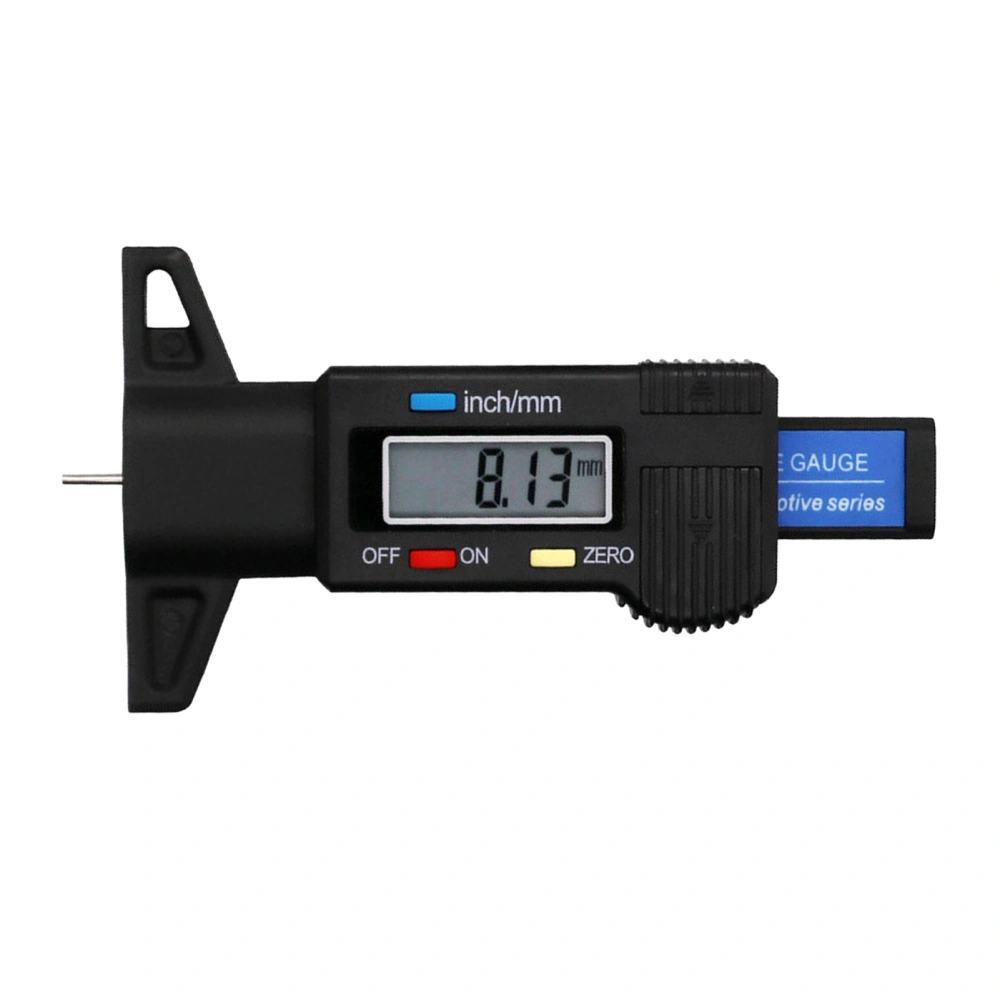 Black Electric Car Tire Tread Depth Meter Digital Display Automotive Depth Gauge 0‑25.4mm