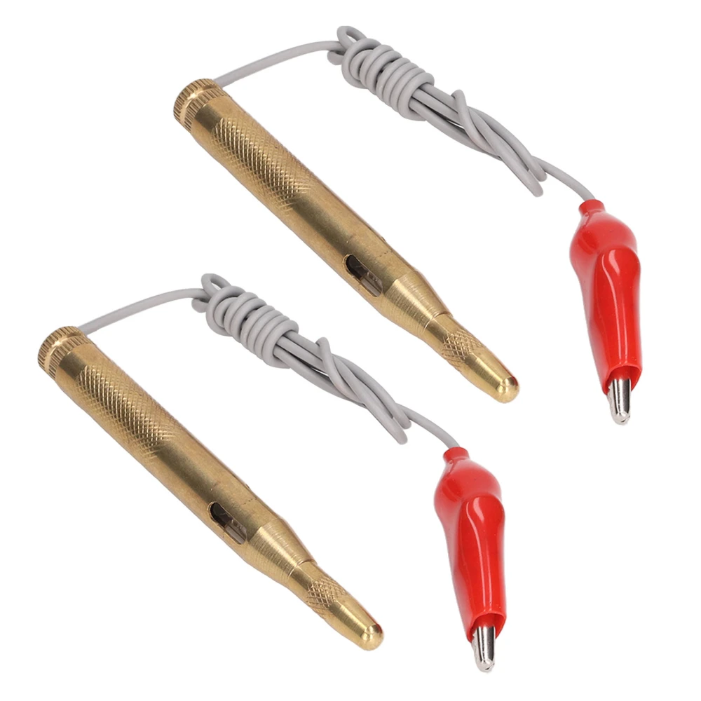 2Pcs Automotive Voltage Test Pen with Crocodile Clip Car Circuit Tester Probe Kit DC6‑24V